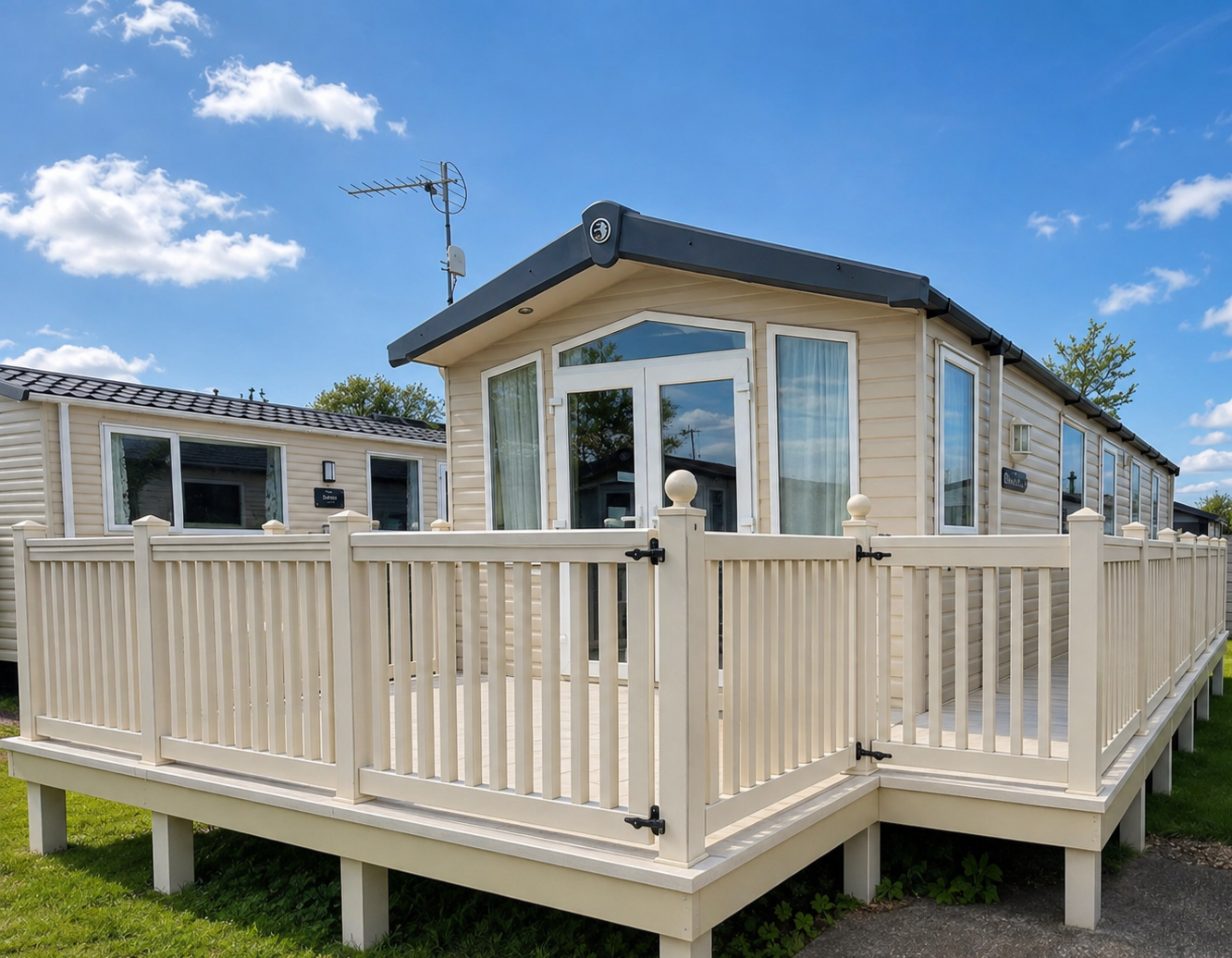 Private decking and exterior of Buckingham Retreat